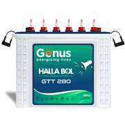 Genus 240Ah Inverter Battery - Hallabol GTT280 Lead Acid 12V Tall Tubular Inverter Battery with 60 Months Warranty for Home, Office & Shops