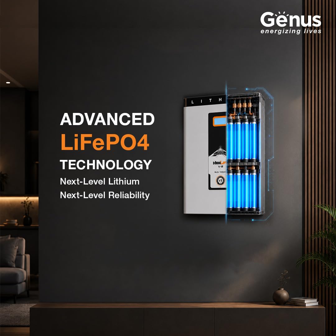Genus MaxiLife V2 51.2V 100Ah Li-ion 5Y Warranty Inverter Battery for Home