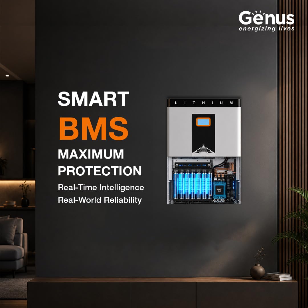 Genus MaxiLife V2 51.2V 100Ah Li-ion 5Y Warranty Inverter Battery for Home