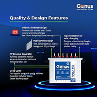 GOT160X 130 Ah Hi-Tech Tall Tubular Inverter Battery with 48 Months Long Warranty for Home & Office
