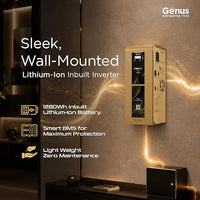 Genus MaxiLion Air 1500 Inverter 1125 VA with Upto 12 Year Life Integrated 1280Wh Lithium-Ion Battery for Home Office & Shop - Full 5 Year Product Warranty