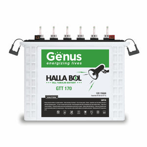 Genus Hallabol GTT170 150 AH Tall Tubular Inverter Battery for Home and Office (White)